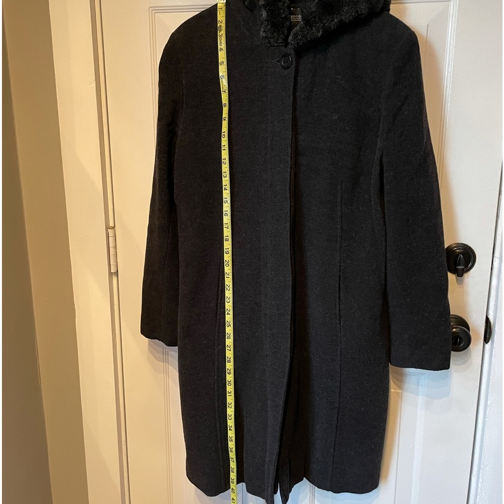 πHPπ DONNYBROOK Vintage Style Faux Fur Trimmed Hooded Wool Blend Long CoatβοΈ - Picture 14 of 14